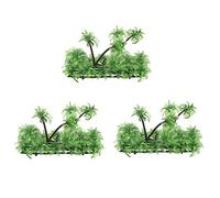 Goufride 3X 3.9 Inch Height Artificial Coconut Palm Plant for Aquarium Fish Tank Green