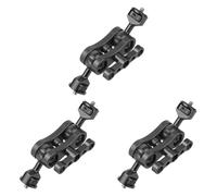 Goufride 3X Double 1/4 Ball Head Adapter Magic Arm Crab Clamp 3/8 Mount Light Field Monitor Camera Stand Bracket - Black