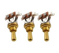 Goufride 3X Gold Electric Guitar 3 Way Toggle Switch Pickup Switch with Brass Tip Knob