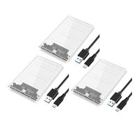 Goufride 3X USB3.0/Type-C HDD Enclosure of 2.5 Inch Hard Disk Case SSD SATA3 to USB 3.0 Transparent HDD Box USB C HDD Case 5Gbps