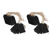 Goufride 40Pcs Chalkboard Tags Hanging Wooden Mini Chalkboard Signs, Hanging Chalkboard Labels,Message Tags, Black