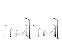 Goufride 40Pcs Model Railway 10cm Lamp Post Street Lights HO Scale 1:87 LED 3V Resistors LQS08 Single Head-Bright White