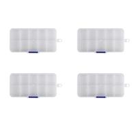 Goufride 4X 1 to 10 Compartment Plastic Storage Box Transparent for Pearl Pin Jewelry Tools Small Accessories