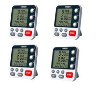 Goufride 4X Digital Dual Kitchen Timer,3 Channels Count UP/Down Timer,Cooking Timer,Large Display,Loud Volume Alarm and Flashing