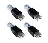 Goufride 4X Female USB A to Male Ethernet RJ45 Plug Adapter New