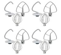 Goufride 4X Mixer Kit for KSM150 Includes Dough Hook Wire Whip and Coated Flat Beater, 3 Pieces Stand Mixers Repair Set