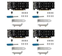 Goufride 4X PCIE X16 to M.2 M-Key NVMEx4 SSD 2U Server Riser Card Double-Sided 4-Disk NVME PCI-EX16 Split Card