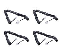 Goufride 4X Replacement RJ9 4P4C Plug Coiled Stretchy Telephone Handsets Cable Line Black