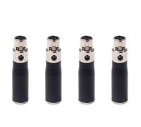 Goufride 4X XLR Mini 3 Pin Male to 4 Pin Female Audio Adapter Plug Connector Hi-Fi Signal Converter Adapter for Microphone
