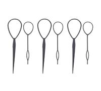 Goufride 6 Pcs Topsy Tail Hair Styler Hair Style Hair Twister Snare Loop Black