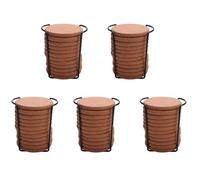 Goufride 60X Cork Coasters with Lip for Drinks Absorbent Thick Rustic Saucer with Holder Heat & Water