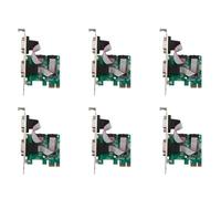 Goufride 6X PCI-E PCI Express Dual Serial DB9 RS232 2 Ports Controller Adapter Card Green