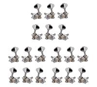 Goufride 9L9R 18Pcs 1:18 Guitar String Tuning Pegs Tuner Machine Heads Knobs Tuning Keys for Acoustic or Electric Guitar Silver