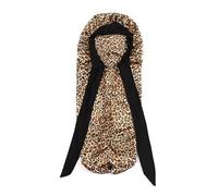 Goufride Women Bonnet Sleeping Hat Long Tail Braid Hair Night Sleep Cap Shower Caps for Sauna Bathing Bonnet High Guality Leopard Print