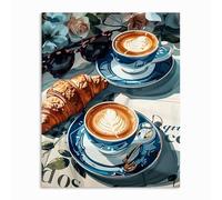GOUGOUFAFA Coffee Paint by Numbers for Adults Coffee Painting by Numbers for Adults Canvas Advanced Acrylic Paint Kit for Home Wall Decor 15.7x19.6 inch