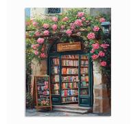 GOUGOUFAFA Paint by Numbers for Adults Bookshop Painting by Numbers for Adults Canvas Advanced Acrylic Paint Kit for Home Wall Decor 15.7x19.6in(40x50cm)