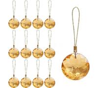 GOUHIDAMAI 12 Pcs Christmas Tree Aurora Borealis Crystal Ball Ornaments 30mm Christmas Tree Prisms Glass Decorations Glass Small Xmas Baubles Iridescent Ornaments for Xmas Wedding Party