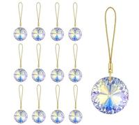 GOUHIDAMAI 12 Pcs Christmas Tree Aurora Borealis Crystal Ball Ornaments 30mm Christmas Tree Prisms Glass Decorations Glass Small Xmas Baubles Iridescent Ornaments for Xmas Wedding Party (Ab Colour)