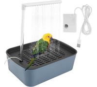 GOUHIDAMAI Bird Shower Bath, Automatic Parrot Bathtub with Circulating Faucet, USB Electric Pet Water Cycle Bath Tub, Cage Bird Shower Fountain for African Grey Conure Cockatiel Lovebird