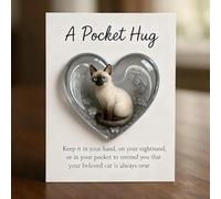 GOUHIDAMAI Cat Memorial Pocket Hug, Positive Emotional Support Heart-Shaped Charm Keepsake Figurines Thoughtful Animal Support Gifts for Cat Lovers & Grieving Cat Owners