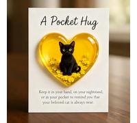 GOUHIDAMAI Cat Memorial Pocket Hug, Positive Emotional Support Heart-Shaped Charm Keepsake Figurines Thoughtful Animal Support Gifts for Cat Lovers & Grieving Cat Owners