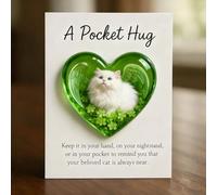 GOUHIDAMAI Cat Memorial Pocket Hug, Positive Emotional Support Heart-Shaped Charm Keepsake Figurines Thoughtful Animal Support Gifts for Cat Lovers & Grieving Cat Owners
