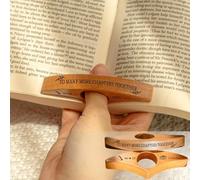 GOUHIDAMAI Personalised Book Page Holder - Just One More Page, Custom Wooden Thumb Page Holder for One-Handed Reading, Reading Bookish Accessories Gift for Teachers Book Lovers