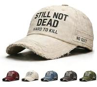 GOUHIDAMAI Still Not Dead Cap Hard to Kill Hat, Funny Embroidered Still Not Dead Cap Hard to Kill Humorous Baseball Cap Vintage Distressed Dad Hat White