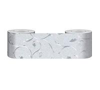 GouieRylin Peel and Stick Wallpaper Border Self-Adhesive Wall Border Sticker Home Ceiling Decorative Border for Bathroom Living Room Kitchen Silver Vine 10cm X 500cm