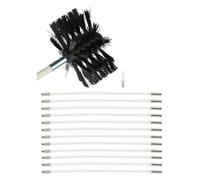 GOUJIAN Brush Set For Chimney Sweeps, Cleaning System For Ventilation Pipes For Dryers, Nylon Brush For Radiators Chimney Cleaning Kit(12 Rods,610mm)