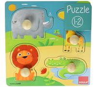Goula D53004 "Jungle Animal" Wooden Peg Puzzle