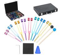 Goumthe Tuning Forks for Healing, 7 Chakra and 1 Soul Purpose Weighted Tuning Forks Set Frequency Healing Devices for Healing Therapy, Relaxation Meditation,Yoga with Exquisite Wooden Gift Box