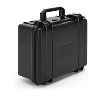 Goumthe Waterproof Hard Case with Foam Insert, Portable Camera Hard Case with Customizable Sponge and Dual Padlock Holes, Shockproof Flight Tool Box, 28 x 24 x 12.7cm