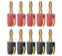 Goupchn 4mm Banana Plug High Current Quick Connect Gold-Plated 10PCS Banana Connector 32A Red&Black
