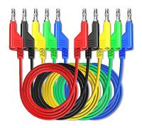 Goupchn 5PCS Stackable Banana to Banana Plug Test Leads Soft Electrical Test Cable Wire 3.3ft/1m for Multimeter 1000V 15A