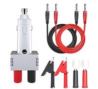 Goupchn Cigarette Lighter Plug Male to Dual 4mm Female Banana Socket Car Charger Adapter 12V 10A with Power Wires Alligator Clips for Motorcycle, ATV, Bus, Dining Car