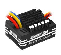 GOUPRC 2S-3S LiPo Metal 80A Brushed ESC Electronic Speed Controller T-plug/XT60 Plugs for 1/10 RC Car RC Boat for use with 540/550/750 Motors