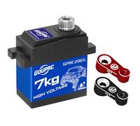 GOUPRC 7KG High Torque RC Servo with Metal Gears & Medium Aluminum Case for TRX4M 1/18, TRX4 TRX6 SCX10 III 1/10 RC Crawler Car Upgrade, Micro Digital Servo with 2 Servo Horns