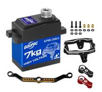 GOUPRC 7KG High Torque RC Servo with Metal Gears & Medium Aluminum Case for TRX4M 1/18, TRX4 TRX6 SCX10 III 1/10 RC Crawler Car Upgrade, Micro Digital Servo with 2 Servo Horns & Steering Link Kit