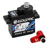 GOUPRC 9G Micro Digital Servo of Metal Gears for ARRMA Granite GROM 1/18 Typhon GROM 1/14 Mini Mojave GROM 1/14 RC Car Buggy Truck, Upgrade Servo Parts with 20T Servo Horn Red