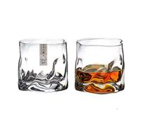 GOUQISHUI Japanese Designer Crumple Paper Irregular Shape Crystal Faceted Paper Whiskey Whisky Rock Glass Artwork Wine Cup