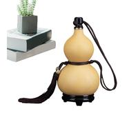 Gourd Bottle, Vintage Wine Flagon, Unique Water Bottle, Polished Natural Shell, 500ml/1L Capacity, Secure Stopper Cap, Woven Tassel Cord, Perfect for Decor, Gifting, Reenactments