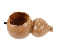 Gourd Fish Tank Fountain with Oxygen Boost Ceramic Ornament | Khaki Chinese Courtyard Decor, Simple Install and Water Recycling, Efficient Filtration for Aquarium Display