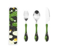 Gourd-Handle Cutlery Set - Elegant 3-Piece Knife, Fork & Spoon Trio with Premium Pp Plastic Handles & 430 Stainless Steel Heads - Perfect for Christmas, Parties, Picnics & Gifting