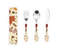 Gourd-Handle Cutlery Set - Elegant 3-Piece Knife, Fork & Spoon Trio with Premium Pp Plastic Handles & 430 Stainless Steel Heads - Perfect for Christmas, Parties, Picnics & Gifting