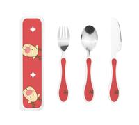 Gourd-Handle Cutlery Set - Elegant 3-Piece Knife, Fork & Spoon Trio with Premium Pp Plastic Handles & 430 Stainless Steel Heads - Perfect for Christmas, Parties, Picnics & Gifting