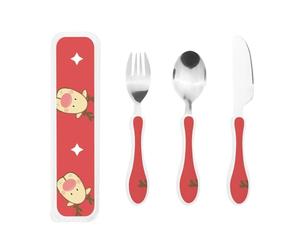 Gourd-Handle Cutlery Set - Elegant 3-Piece Knife, Fork & Spoon Trio with Premium Pp Plastic Handles & 430 Stainless Steel Heads - Perfect for Christmas, Parties, Picnics & Gifting