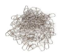 Gourd Type Hook Swivel Solid Rings Safety Buckle Fast Clip Lock Clip Connector Fishing Tool Stainless Steel Durable Rust Proof for Big Fish Fishing 100 Pack (7mm*14mm)