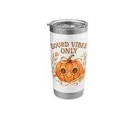 Gourd Vibes Only Cute Boho Hippie Pumpkin Fall Aesthetic Stainless Steel Insulated Tumbler