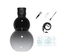 Gourd Water Bottle 30oz Chinese Retro-Inspired, DIY Portable Durable Gourd Sport Drinking Water Bottle, Tritan Plastic, Ideal for Gym, Travel, and Everyday Use (Black-A)